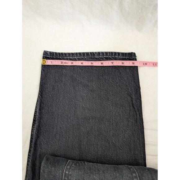 Uniqlo Jeans women size 24" x 31" straight leg baggy black denim 100% cotton B7 - Picture 8 of 11